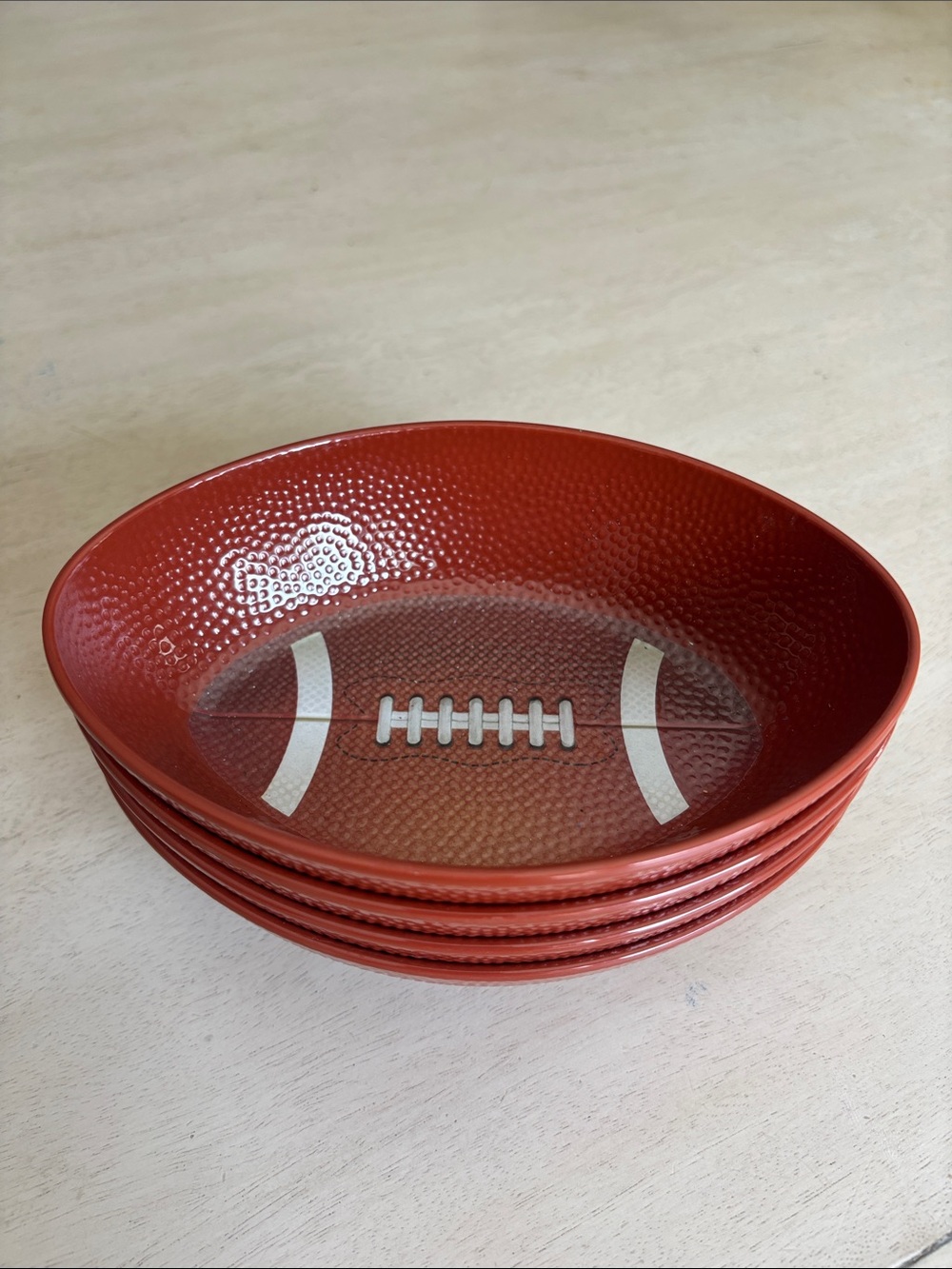 Football-Shaped Serving Bowl Set - set of 4